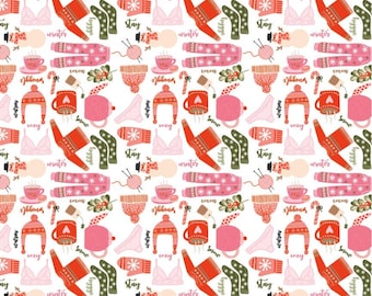 Snuggle Up Buttercup Collection White Favorite Things by Poppie Cotton Quilting Cotton Fabric, OEKO-TEX Fabric, SB21601
