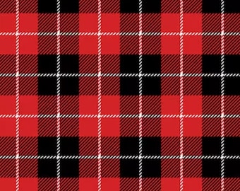 Christmas Plaid Fabric, Christmas Plaid Fabric, Red Holiday Plaid by Fabric Editions, Inc Novelty Cotton Fabric, 19844-RED