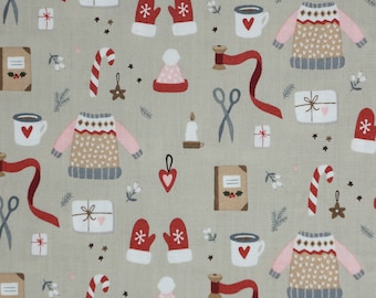 Winter Wear Parchment, Warm Wishes Collection by Riley Blake Quilting Cotton Fabric C10782-PARCHMENT
