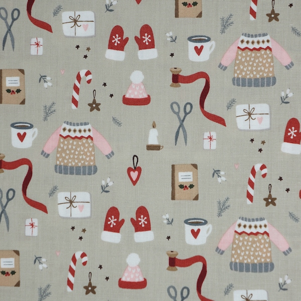 Winter Wear Parchment, Warm Wishes Collection by Riley Blake Quilting Cotton Fabric C10782-PARCHMENT