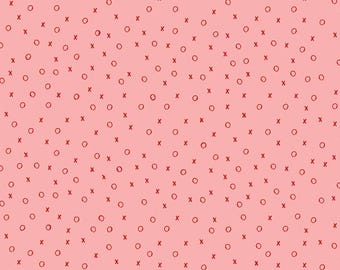 Valentine Fabric, XOX on Pink from the All My Heart Collection by J. Wecker Frisch for Riley Blake Designs Quilting Cotton Fabric C14134