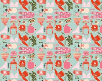 Snuggle Up Buttercup Collection Mint Favorite Things by Poppie Cotton Quilting Cotton Fabric, OEKO-TEX Fabric, SB21603