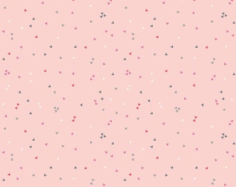 Tiny Hearts Fabric, Valentine's Day Heart Fabric, Mulberry Lane Hearts on Blush by Riley Blake Quilting Cotton Fabric C11566-BLUSH