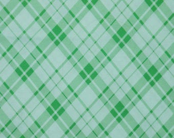 Green Plaid Fabric, Spring Green Plaid Fabric, Sunshine Days Green Plaid by Nicole DeCamp for Benartex Quilting Cotton Fabric 14331-44