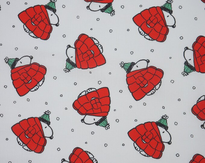 Peanuts Snoopy Puffy Coat Licensed Novelty Cotton Fabric, Peanuts