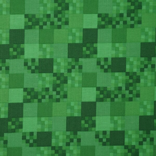 Green Pixel Fabric, Pixelated Grass Novelty Cotton Fabric, Green Pixel Blender Cotton Fabric, Video Game Fabric, Green Mosaic Fabric