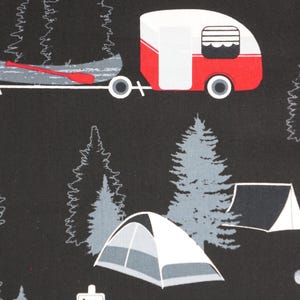 Camping Fabric, Gone Camping on Black Great Outdoors by Benartex Kanvas Studio Quilting Cotton Fabric, Camping Gear Fabric, 12937-12B image 4