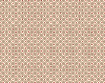 Christmas Gingham Fabric, Snowflake Gingham on Natural by Lewis and Irene Quilting Cotton Fabric C117.1