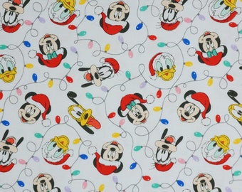 Mickey Mouse Festive Lights Disney Licensed by Camelot Fabrics Christmas Quilting Cotton Fabric, Small Print