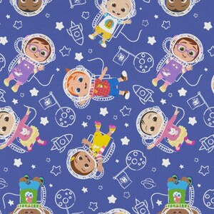 Cocomelon Fabric, Tossed Lets Build Kids on White Licensed by David Textiles Novelty Cotton Fabric, JJ Fabric, Cody and Nina Cocomelon image 7