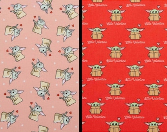Baby Yoda, Grogru, The Child and Hearts, Star Wars Valentine's Day Licensed by Camelot Novelty Cotton Fabric
