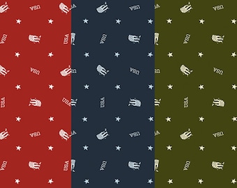 Patriotic Blender Fabric, Letters from Home Toss on Red, Navy or Green by Riley Blake Quilting Cotton Fabric, Quilt of Valor Fabric, C15614