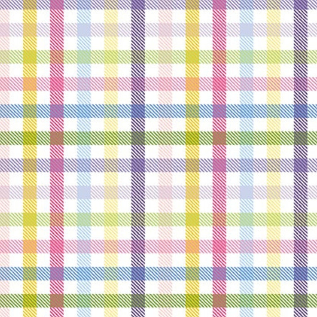 Easter Plaid Fabric, Pastel Plaid by Kitten Studio for Henry Glass