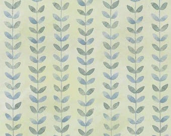 Leaves Blender Fabric, Mushroom Leaves Stripe by Susan Winget for Springs Creative Novelty Cotton Fabric 81450-647028