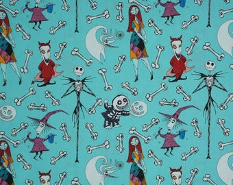 Nightmare Before Christmas Character Bone Toss Disney Licensed Novelty Cotton Fabric