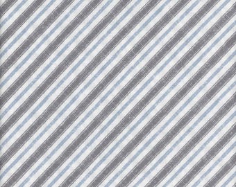 Bias Stripe Fabric, Blue and White Diagonal Stripe Lake Retreat by PDR for Wilmington Prints Fabrics Quilting Cotton Fabric, 59039-194