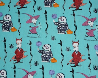 Lock Shock and Barrel with Snakes Disney Nightmare Before Christmas Disney Licensed Novelty Cotton Fabric