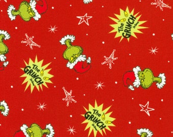 How the Grinch Stole Christmas Red Grinch Stripe Fabric by Dr. Seuss  Enterprises - Robert Kaufman