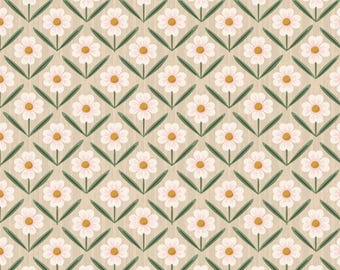 Floral Fabric, Wild Meadow on Natural from the Naturally Wild Collection by Ann Gardner for Cloud9 Organic Quilting Cotton Fabric 227904