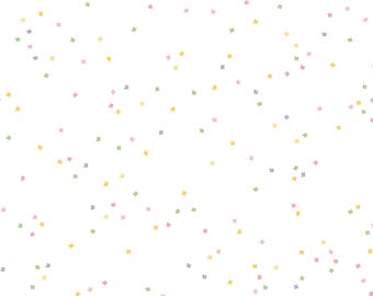 Easter Blender Fabric, Blossoms on White in Spring Colors by Riley Blake Designs Quilting Cotton Fabric, C730-SPRING, Spring Blender