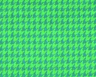 Tonal Green Houndstooth St Patrick's Day Novelty Cotton Fabric, St Patrick's Day Houndstooth Fabric, Green Houndstooth ScreenPrint