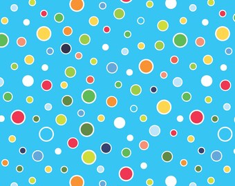 Glowing Dot Blender Fabric, Glowing Dots on Medium Turquoise by Kanvas Studio for Benartex Quilting Cotton, Rainforest Glow Blender