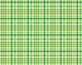 Green Plaid Fabric, Green Plaid Squishy Hugs by Pat Sloan from Gratitude & Grace for Benartex Traditions Quilting Cotton Fabric 17086-40