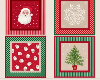 Christmas Panel Fabric, Oh Christmas Tree 36"x43" Panel by Lewis and Irene Quilting Cotton Fabric C115, Christmas Pillow Panel