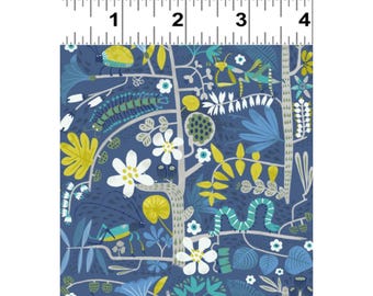 Bug Fabric, Insect Fabric, Jungle Jive Insects by Clothworks Quilting Cotton Fabric, Praying Mantis, Grasshopper, Insect Theme Kids Fabric