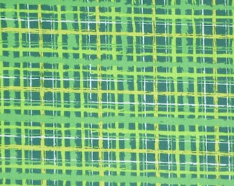 Green Plaid Fabric, St Patrick's Day Green and Yellow Lined Plaid Novelty Cotton Fabric, Green Plaid Fabric, Green Checkered Plaid