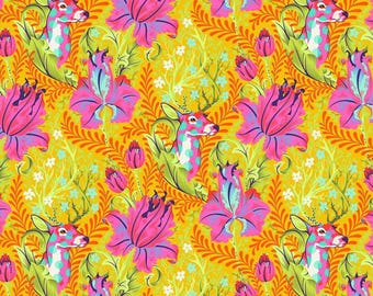 Deer John Tiny Beasts by Tula Pink for Free Spirit Quilting Cotton Fabric PWTP178.GLOW