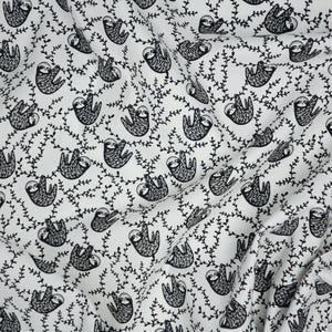 Black and White Sloths By Dear Stella Quilting Cotton Fabric, Small Print Sloths, ST-WG1985WHITE, ABC Menagerie by Wee Gallery Collection immagine 6