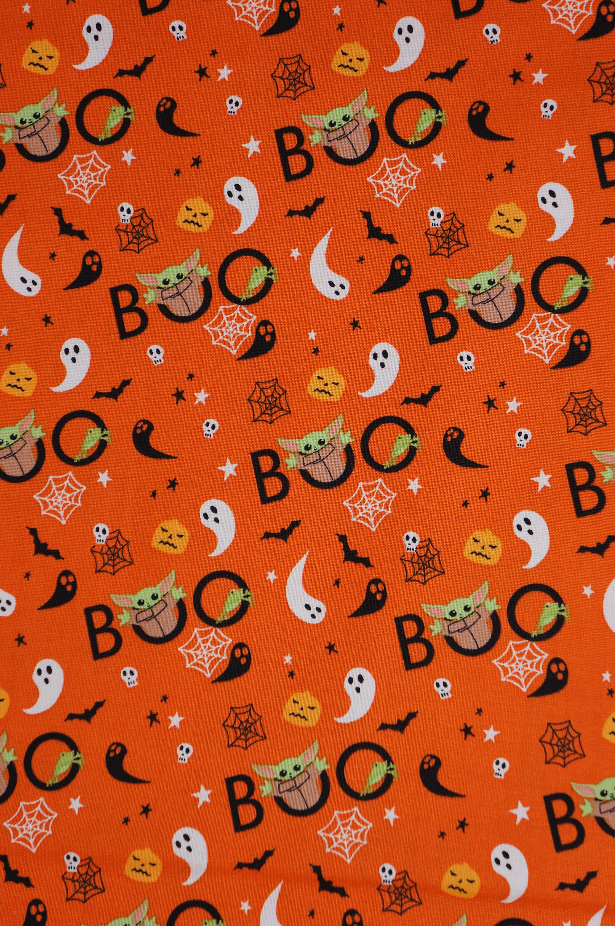 Baby Yoda Halloween Peekaboo Child on Orange Star Wars Licensed by