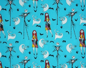 Nightmare Before Christmas Jack Sally and Zero Disney Licensed Cotton Fabric