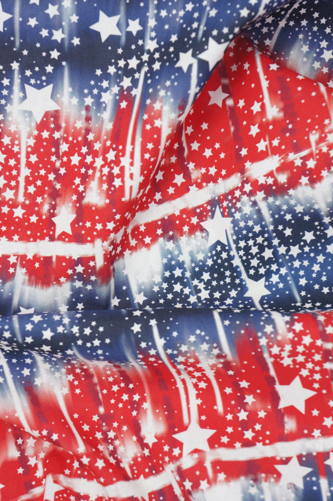 Patriotic Tie Dye 4th of July Novelty Cotton Fabric Red White - Etsy