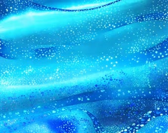 Blue Ocean Blender Fabric, Pacifica by Fabric Traditions Novelty Cotton Fabric