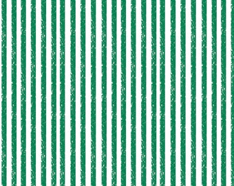 Green Stripe Fabric, Shamrock Green Stripe by Crayola for Riley Blake Quilting Cotton Fabric, 1/4" Stripe Fabric