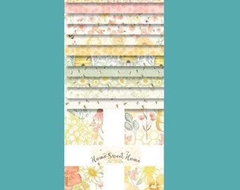 Bee 10" Square Bundle, Home Sweet Home 10" Square Bundle 42 pieces by Timeless Treasures Quilting Cotton Fabric, Layer Cake, Quilting Square