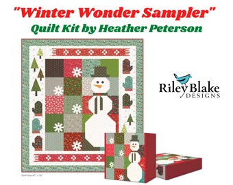 Winter Wonder Sampler Quilt Kit by Heather Peterson for Riley Blake, 67"x 76", Winter Wonder, Riley Blake Quilt Kit, Snowman Quilt