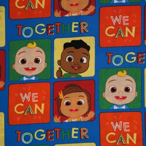Cocomelon Fabric, Together Block Kids Licensed by David Textiles, Inc Novelty Cotton Fabric, JJ Fabric, Cody and Nina Cocomelon, imagem 5