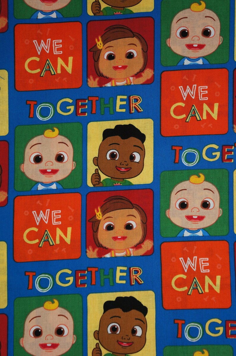 Cocomelon Fabric, Together Block Kids Licensed by David Textiles, Inc Novelty Cotton Fabric, JJ Fabric, Cody and Nina Cocomelon, imagem 5