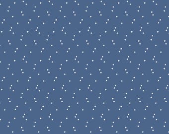 Patriotic Stars Fabric, Seasonal Basics White Stars on Blue by Riley Blake Designs Quilting Cotton Fabric, Mini Patriotic Star Blender