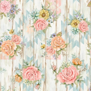 Country Floral Fabric, Highland Ranch Country Rose by Susan Winget for Springs Creative Novelty Cotton Fabric, 81424-160028
