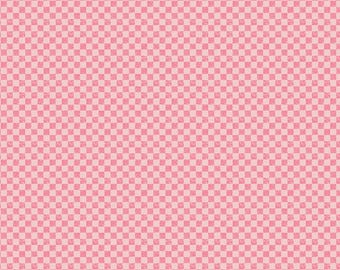 Valentine Checkered Fabric, Tone on Tone Pink 1/4" Checkered Sugar Pink Quilting Cotton Fabric by Riley Blake Designs, C830-SUGARPINK