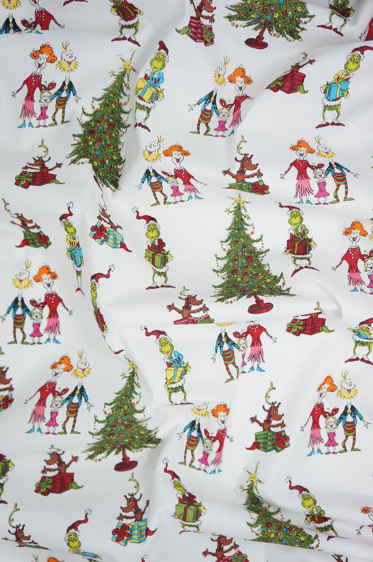 Grinch Whoville White Cotton Fabric How the Grinch Stole Etsy