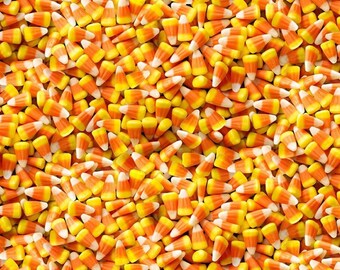 Candy Corn Fabric, Packed Candy Corn Digitally Printed by Timeless Treasures Quilting Cotton Fabric