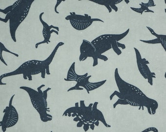 Tossed Dinosaurs on Light Blue Fossil Rim Designer Flannel Fabric by Riley Blake  Dinosaur Snuggle Novelty Cotton Flannel Fabric F9965-BLUE