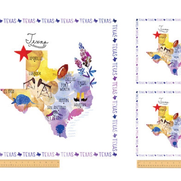 Texas State Pride Panel by Windham Fabrics Quilting Cotton Fabric, Texas Pillow Panel Fabric, Texas Panel, OEKO-TEX Certified Fabric