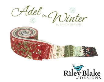 Riley Blake Adel in Winter 2 1/2" Rolie Polie 40 Pcs. Christmas Quilting Cotton Fabric RP-12260-40