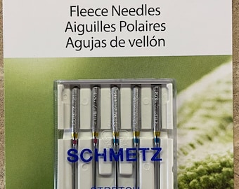 Schmetz Stretch Fleece Needles Combo Pack of 5 (2) 75/11 and (3) 90/14